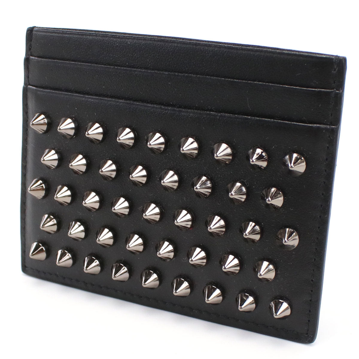 クリスチャン ルブタン カードケース レディース CALF PARIS-SPIKES カーフ イタリア 3165043 BLACK-GUNMETAL ブラック 財布 CLO316504301