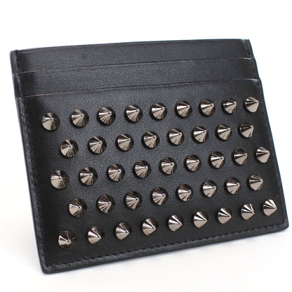 クリスチャン ルブタン カードケース レディース CALF PARIS-SPIKES カーフ イタリア 3165043 BLACK-GUNMETAL ブラック 財布 CLO316504301