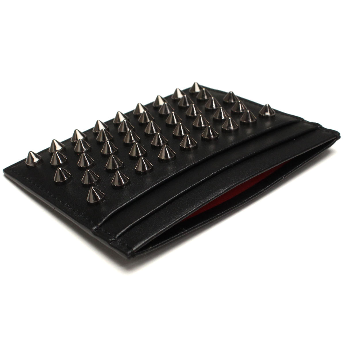クリスチャン ルブタン カードケース レディース CALF PARIS-SPIKES カーフ イタリア 3165043 BLACK-GUNMETAL ブラック 財布 CLO316504301