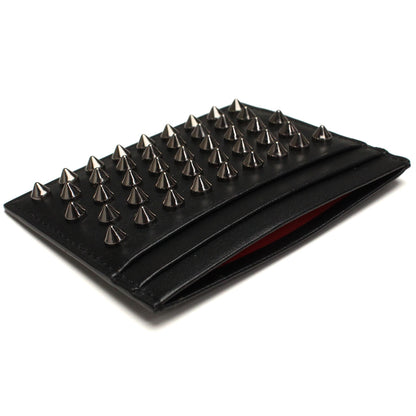 クリスチャン ルブタン カードケース レディース CALF PARIS-SPIKES カーフ イタリア 3165043 BLACK-GUNMETAL ブラック 財布 CLO316504301