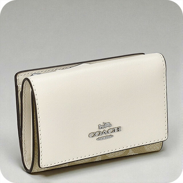 コーチ 三つ折り財布 レディース ブランド COACH CM761 ライトカーキ/チョーク CM761-SIGHA-1