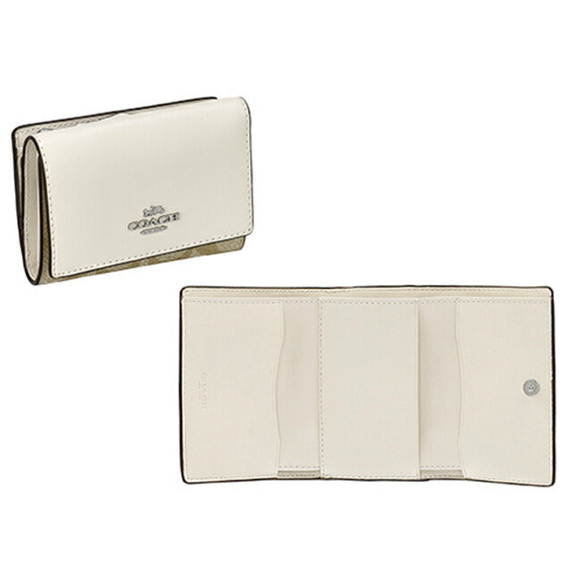 コーチ 三つ折り財布 レディース ブランド COACH CM761 ライトカーキ/チョーク CM761-SIGHA-1