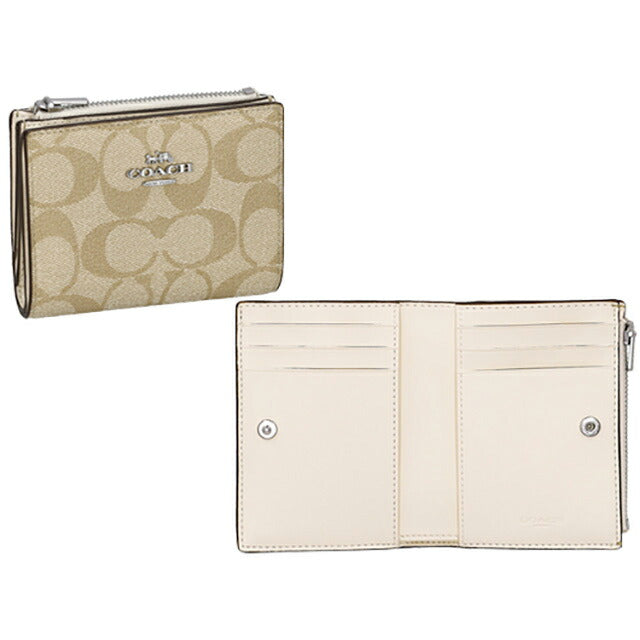 コーチ 二つ折り財布 レディース ブランド COACH CM852 ライトカーキ CM852-SIGHA-1