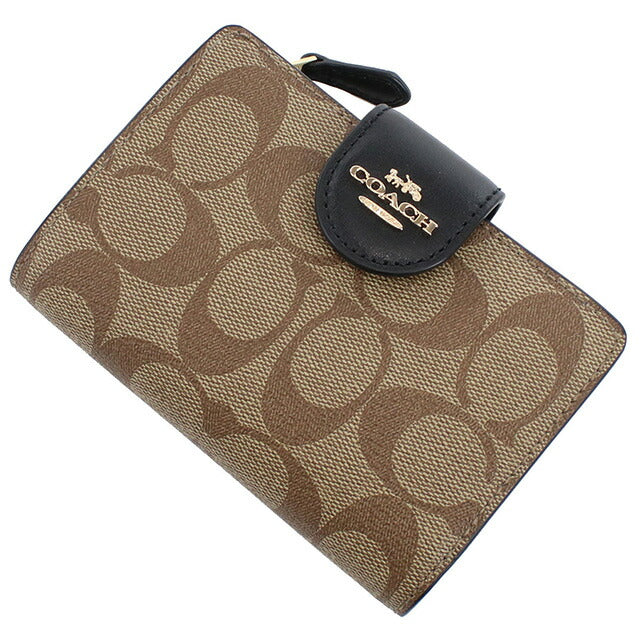 コーチ 二つ折り財布 レディース ブランド COACH ベトナム C0082 ブラウン系 ブラック 財布 COAC0082041