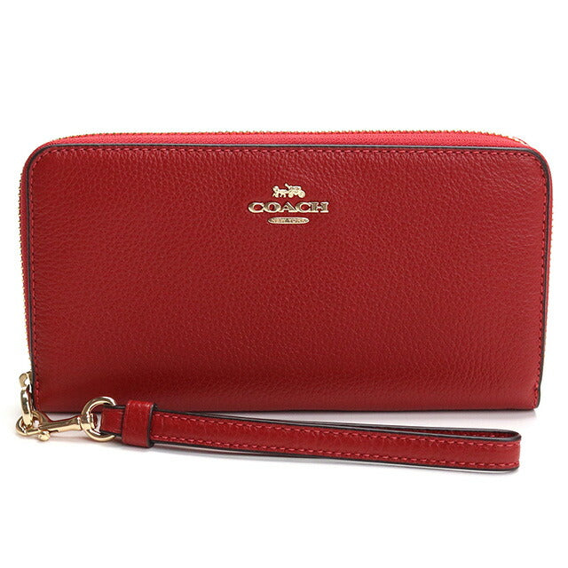 コーチ 長財布ラウンドファスナー レディース ブランド COACH レザー ミャンマー C4451 レッド系 財布 COAC4451031