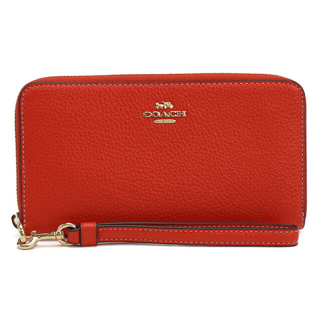 コーチ 長財布ラウンドファスナー レディース ブランド COACH レザー C4451 レッド系 財布 COAC4451121
