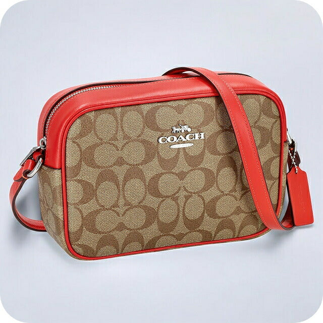 コーチ ショルダーバッグ レディース ブランド COACH シグネチャー レザー CR135 SVUC3 1 カーキ/マイアミレッド CR135-SVUC3-1