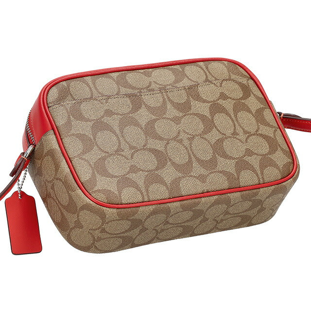コーチ ショルダーバッグ レディース ブランド COACH シグネチャー レザー CR135 SVUC3 1 カーキ/マイアミレッド CR135-SVUC3-1