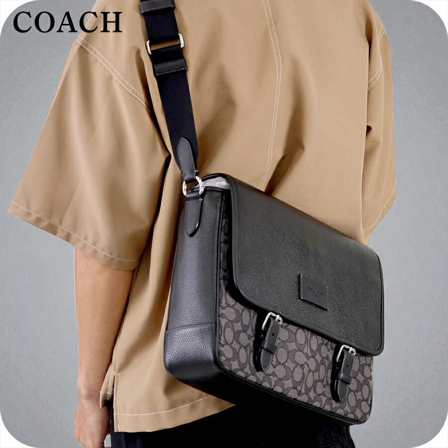 コーチ ショルダーバッグ メンズ ブランド COACH CR334 SVO1U チャコール/ブラック CR334-SVO1U-1
