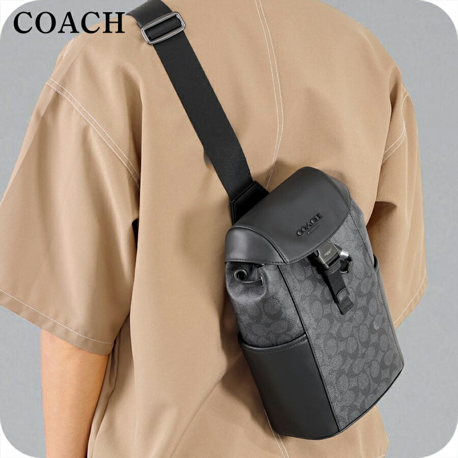 コーチ ボディバッグ メンズ ブランド COACH CT712 QBMI5 チャコール/ブラック CT712-QBMI5-1
