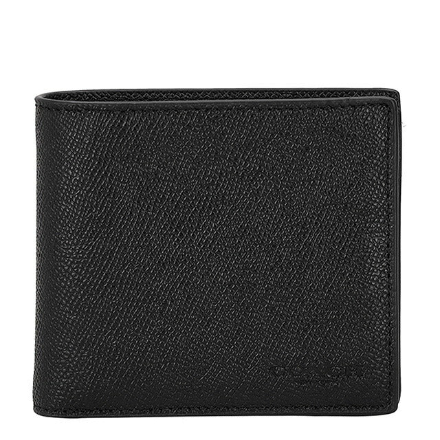 コーチ 二つ折り財布 メンズ ブランド COACH レザー CU371 QB/BK ブラック ウォレット 高級 おしゃれ プレゼント 実用的