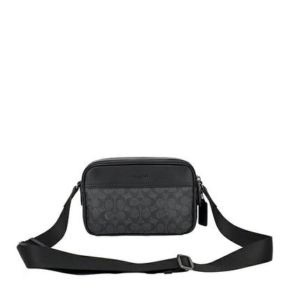 蔻驰单肩包男士品牌 COACH CV921 QBMI5 黑色斜挎包品牌奢华时尚礼物男士实用酷炫