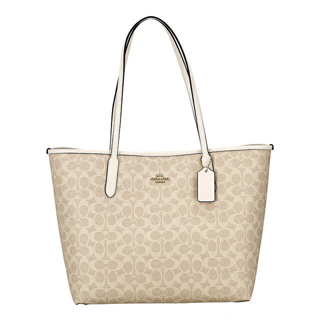 コーチ トートバッグ レディース ブランド COACH CV976 IMXDM ライトベージュ/ホワイト 軽量 手提げ 高級 おしゃれ プレゼント 女性 実用的 かわいい