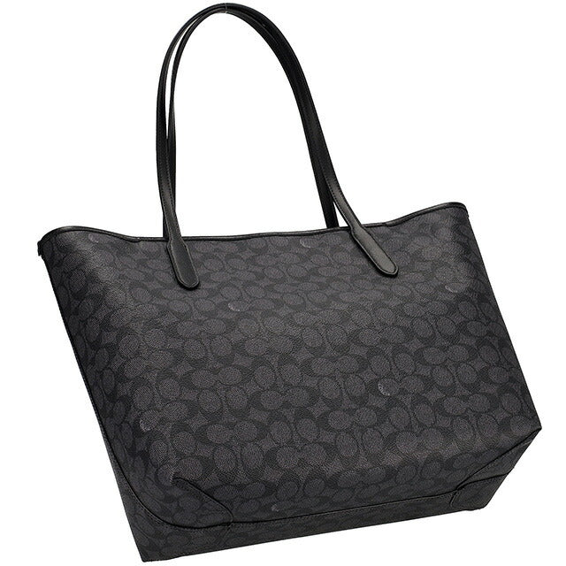 ✨美品✨コーチ　トートバッグ　ワンショル　シグネチャー　PVC×レザー　ブラック コーチ トートバッグ レディース ブランド COACH シグネチャー