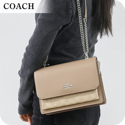 蔻驰单肩包女士品牌 COACH 柬埔寨 CV978 SVPWH 米色斜挎包奢华时尚礼物女士实用可爱