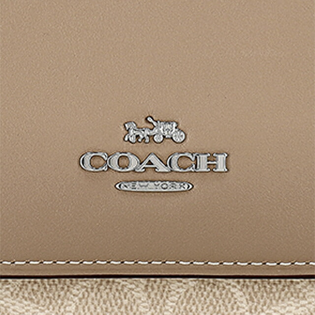 蔻驰单肩包女士品牌 COACH 柬埔寨 CV978 SVPWH 米色斜挎包奢华时尚礼物女士实用可爱