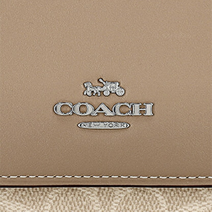 蔻驰单肩包女士品牌 COACH 柬埔寨 CV978 SVPWH 米色斜挎包奢华时尚礼物女士实用可爱