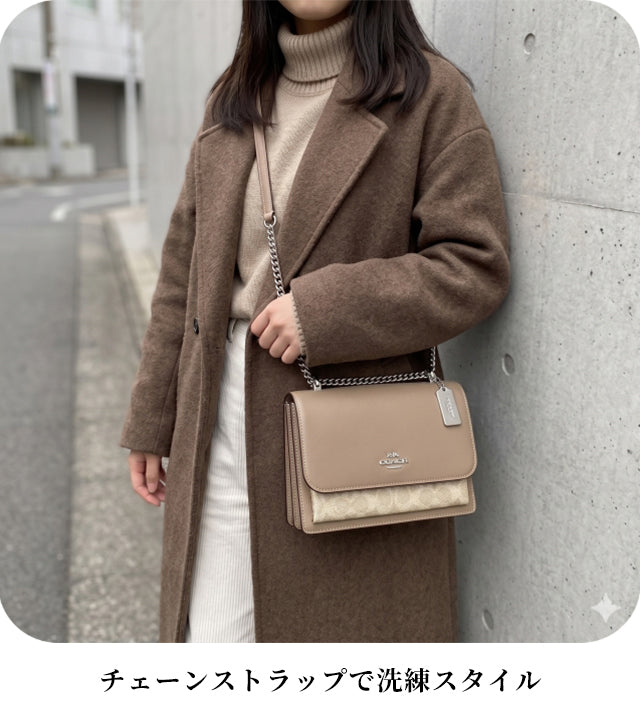 蔻驰单肩包女士品牌 COACH 柬埔寨 CV978 SVPWH 米色斜挎包奢华时尚礼物女士实用可爱