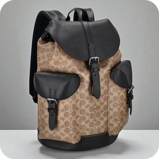 コーチ バックパック メンズ ブランド COACH CW211 ライトブラウン/ブラック CW211-QBNRX-1