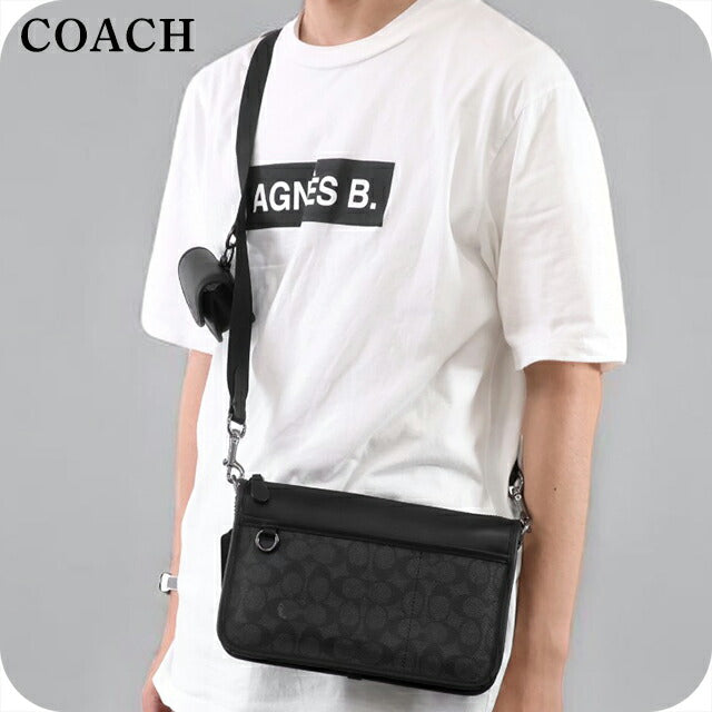 コーチ ショルダーバッグ メンズ ブランド COACH シグネチャー CW373 QBMI5 チャコールグレー/ブラック CW373-QBMI5-1
