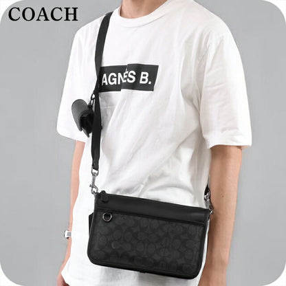 コーチ ショルダーバッグ メンズ ブランド COACH シグネチャー CW373 QBMI5 チャコールグレー/ブラック CW373-QBMI5-1