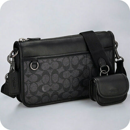 コーチ ショルダーバッグ メンズ ブランド COACH シグネチャー CW373 QBMI5 チャコールグレー/ブラック CW373-QBMI5-1
