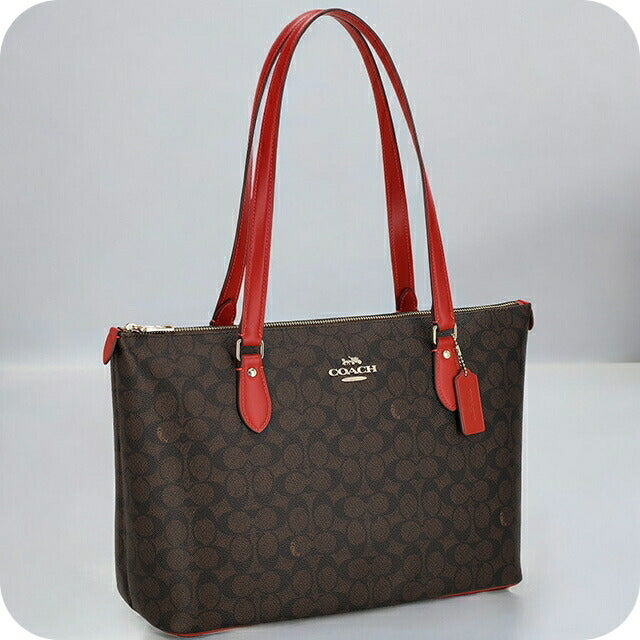 コーチ トートバッグ レディース ブランド COACH CW381 ブラウン/レッド CW381-IMXD0-1
