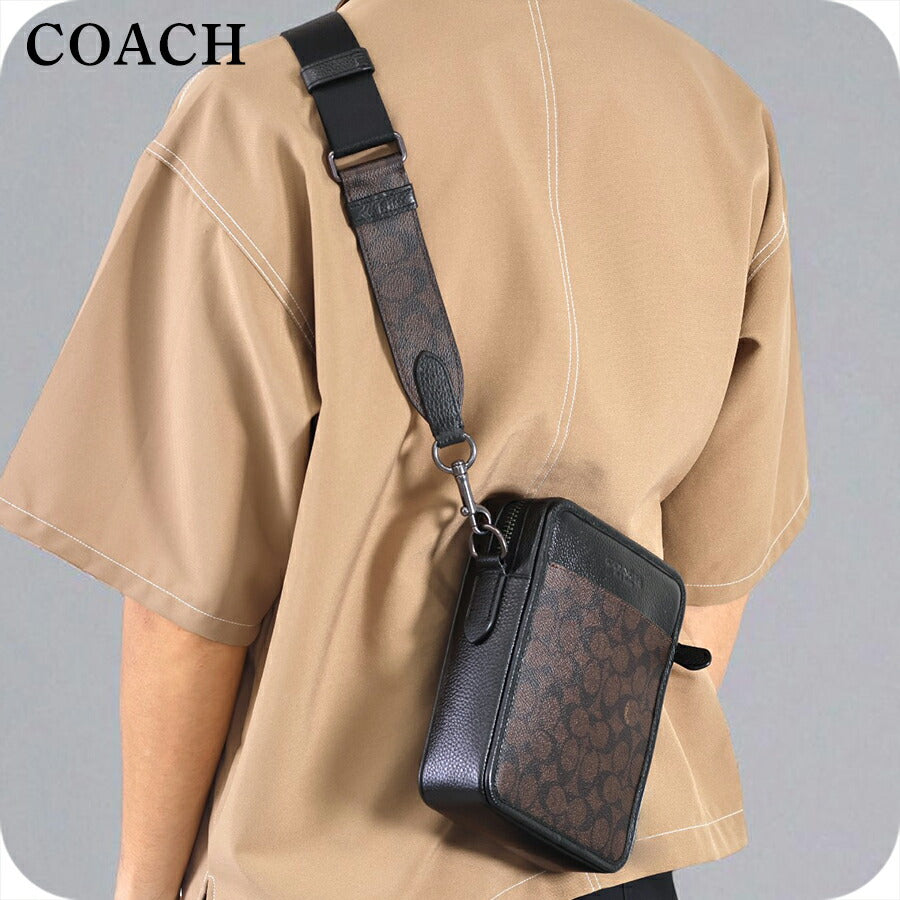 コーチ ショルダーバッグ メンズ ブランド COACH シグネチャー CW388 QBXAM ブラウン/ブラック CW388-QBXAM-1