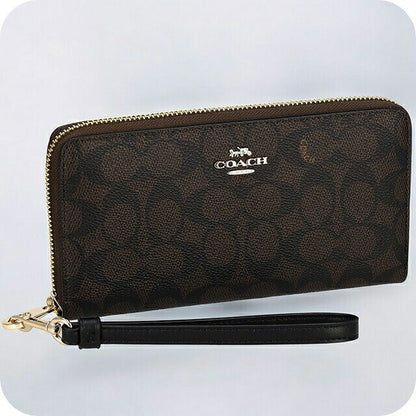 コーチ 長財布 レディース ブランド COACH シグネチャー CW778 IMXAQ 1 ウォルナット/ブラック CW778-IMXAQ-1