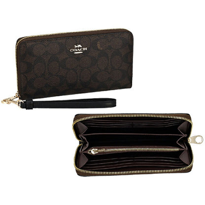 コーチ 長財布 レディース ブランド COACH シグネチャー CW778 IMXAQ 1 ウォルナット/ブラック CW778-IMXAQ-1