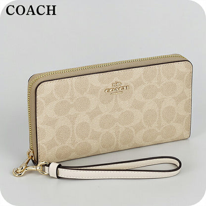 Coach long wallet ladies brand COACH Myanmar CW778 IMXDM Sand/Chalk