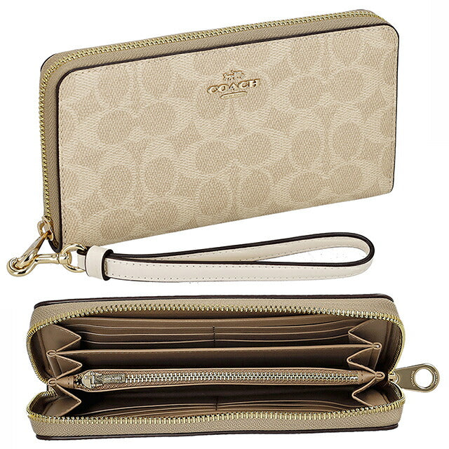 Coach long wallet ladies brand COACH Myanmar CW778 IMXDM Sand/Chalk
