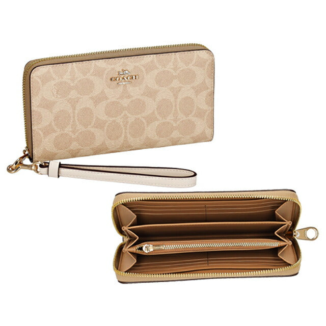 コーチ 長財布 レディース ブランド COACH シグネチャー CW778 IMXDM 1 ライトブラウン CW778-IMXDM-1