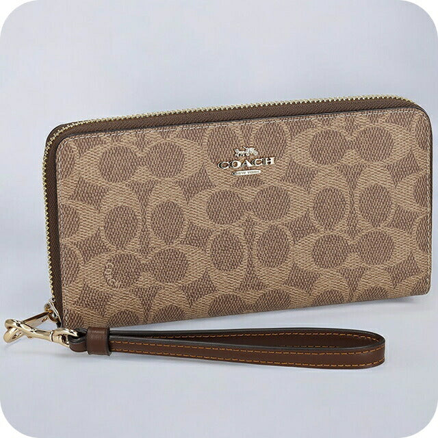 コーチ 長財布 レディース ブランド COACH シグネチャー CW778 IMXHE 1 タン/ブラウン CW778-IMXHE-1