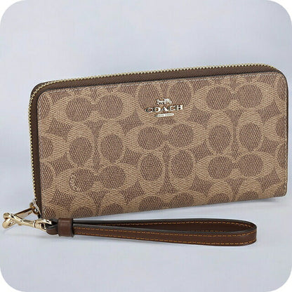 コーチ 長財布 レディース ブランド COACH シグネチャー CW778 IMXHE 1 タン/ブラウン CW778-IMXHE-1