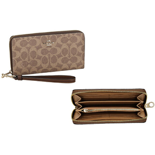 コーチ 長財布 レディース ブランド COACH シグネチャー CW778 IMXHE 1 タン/ブラウン CW778-IMXHE-1
