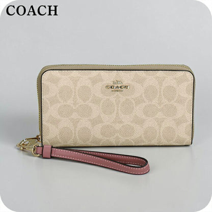 Coach long wallet ladies brand COACH Myanmar CW778 IMY6J Sand/Peony