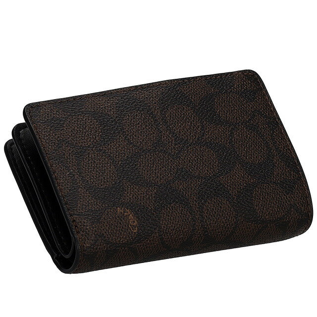 コーチ 二つ折り財布 レディース ブランド COACH シグネチャー CW786 IMXAQ 1 ダークブラウン/ブラック CW786-IMXAQ-1
