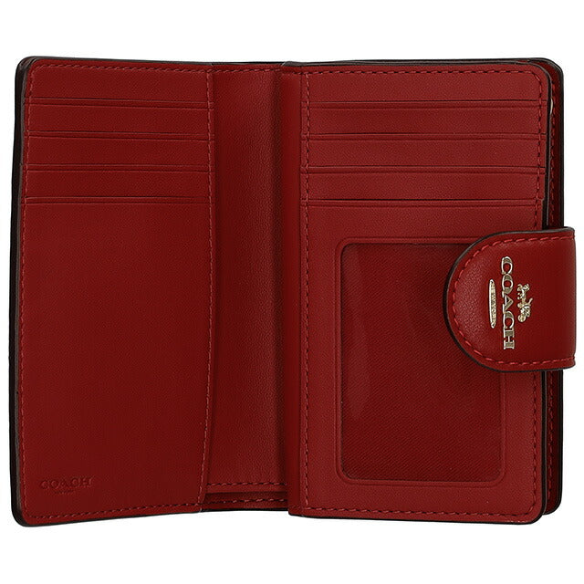 新品☆COACH コーチ　折り財布　レッド　ブラウン　レザー シグネチャー COACH コーチ 財布 二つ折り財布 FC0082 C0082 ブラウン×1941