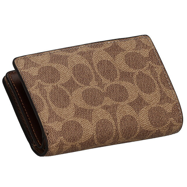 コーチ 二つ折り財布 レディース ブランド COACH シグネチャー CW786 IMXHE 1 ブラウン CW786-IMXHE-1