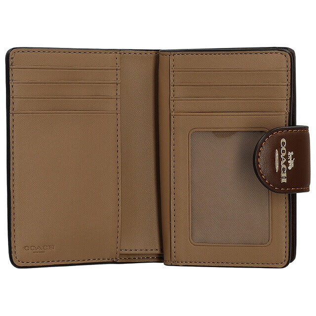 コーチ 二つ折り財布 レディース ブランド COACH シグネチャー CW786 IMXHE 1 ブラウン CW786-IMXHE-1