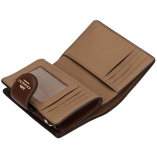 コーチ 二つ折り財布 レディース ブランド COACH シグネチャー CW786 IMXHE 1 ブラウン CW786-IMXHE-1