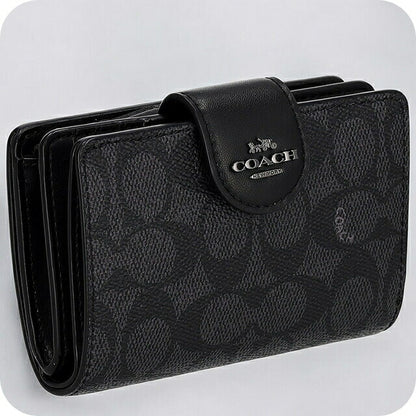 コーチ 二つ折り財布 レディース ブランド COACH シグネチャー CW786 QBMI5 1 ブラック CW786-QBMI5-1
