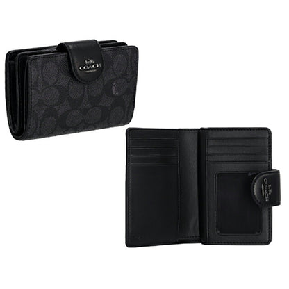 コーチ 二つ折り財布 レディース ブランド COACH シグネチャー CW786 QBMI5 1 ブラック CW786-QBMI5-1