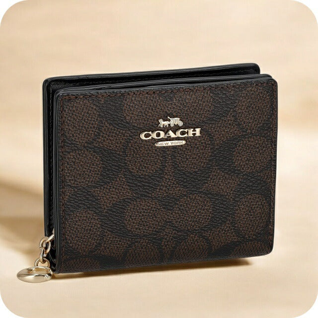 コーチ 二つ折り財布 レディース ブランド COACH CW789 ダークブラウン CW789-IMXAQ-1