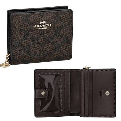 コーチ 二つ折り財布 レディース ブランド COACH CW789 ダークブラウン CW789-IMXAQ-1
