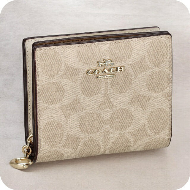 コーチ 二つ折り財布 レディース ブランド COACH CW789 サンド CW789-IMXDM-1