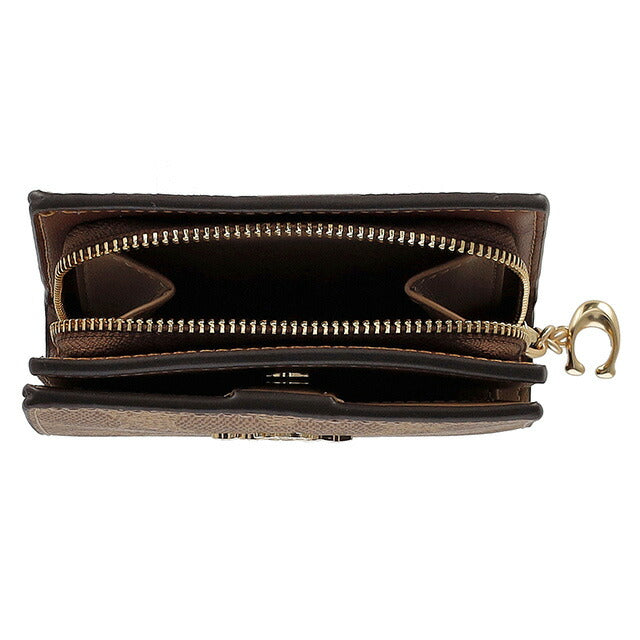 コーチ 二つ折り財布 レディース ブランド COACH CW789 ブラウン CW789-IMXHE-1