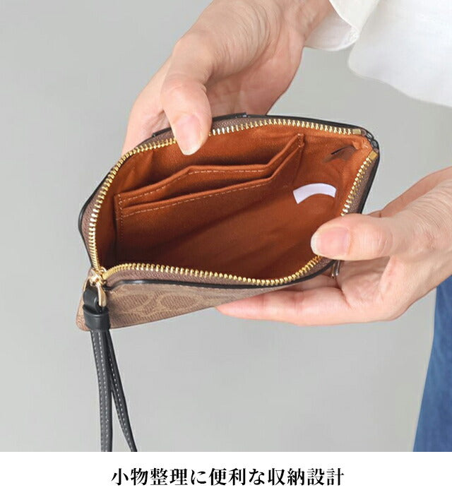 Coach Pouch Ladies Brand COACH Indonesia CW854 IMQRX Brown/Black
