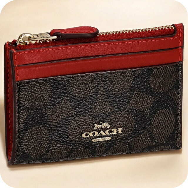 コーチ コインケース メンズ レディース ブランド COACH CW870 レッド/ダークブラウン CW870-IMXD0-1